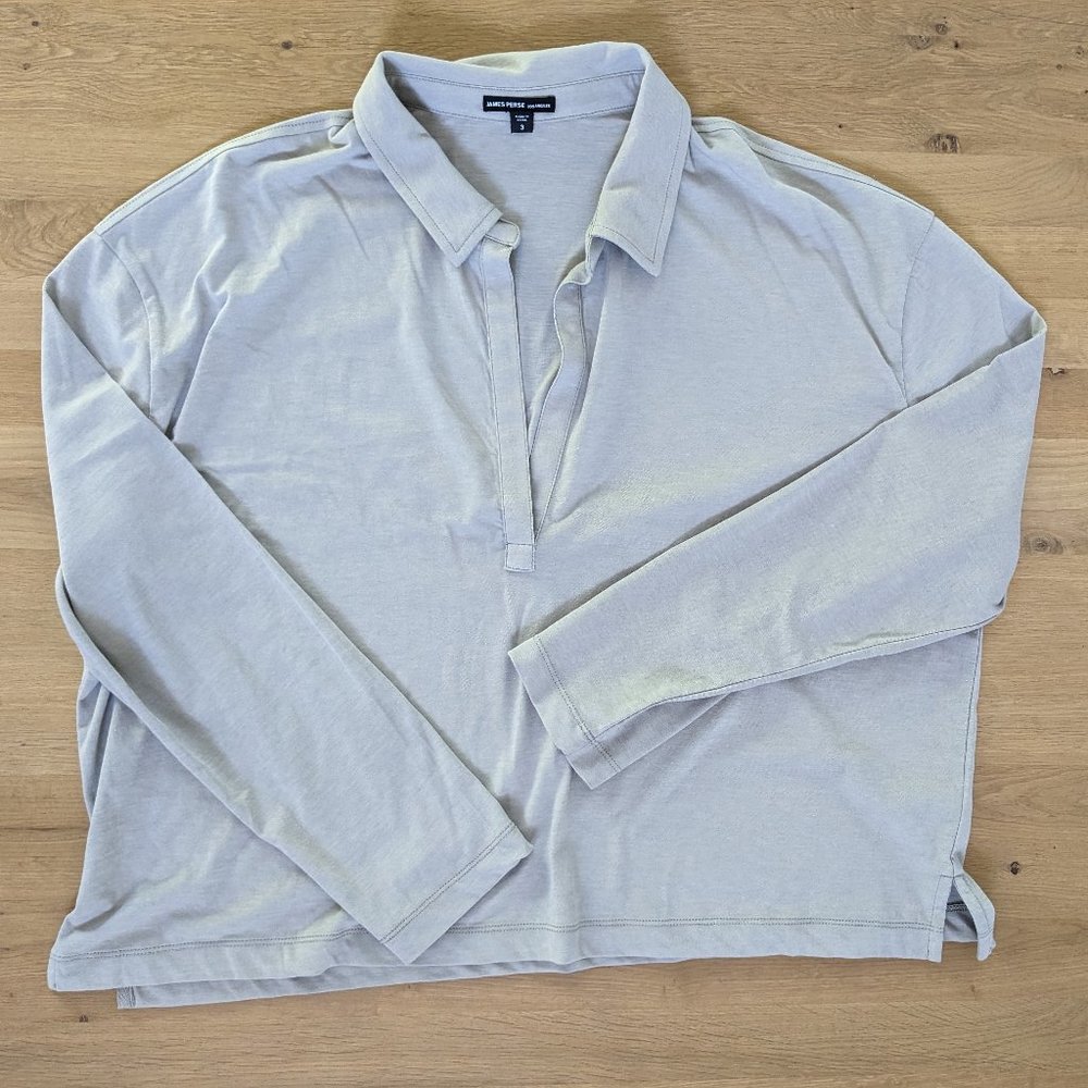 James Perse - Clean Finish Jersey Open Polo - Dapple - 3